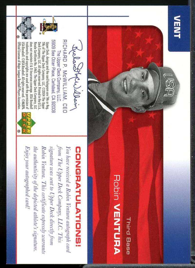 Robin Ventura Card 2004 USA Baseball 25th Anniversary Signatures Blue Ink #VENT  Image 2