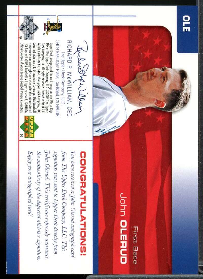 John Olerud Card 2004 USA Baseball 25th Anniversary Signatures Black Ink #OLE  Image 2