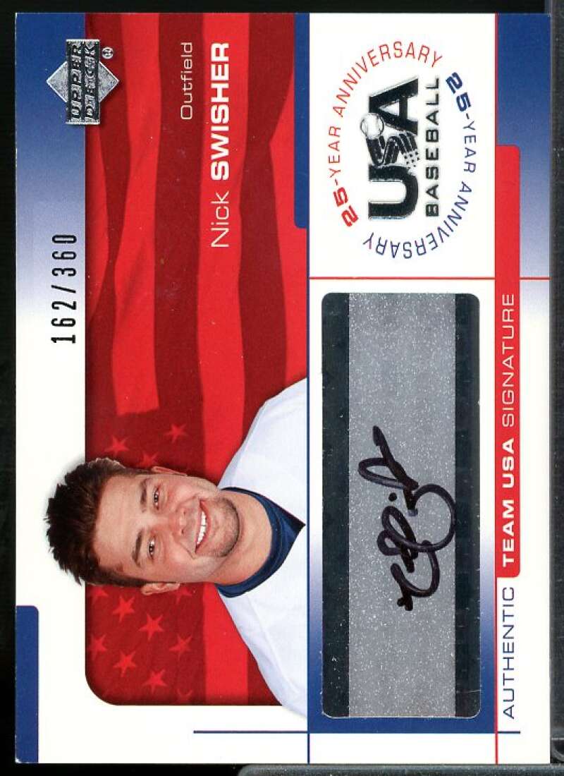 Nick Swisher Card 2004 USA Baseball 25th Anniversary Signatures Black Ink #SWI  Image 1