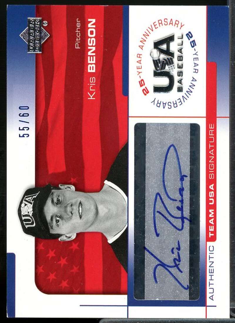 Kris Benson Card 2004 USA Baseball 25th Anniversary Signatures Blue Ink #BENS  Image 1