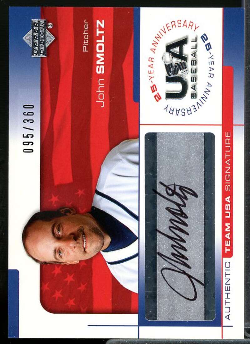 John Smoltz Card 2004 USA Baseball 25th Anniversary Signatures Black Ink #SMO  Image 1