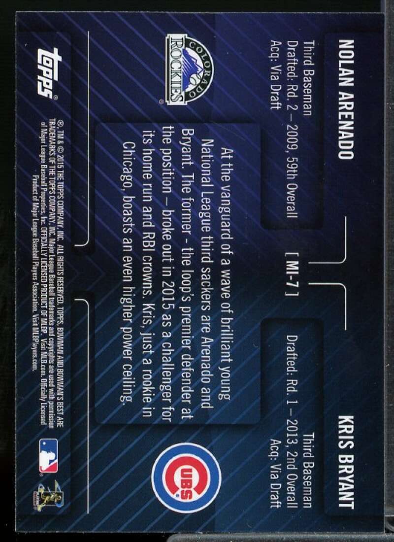 Kris Bryant/Nolan Arenado Card 2015 Bowman's Best Mirror Image #MI7  Image 2