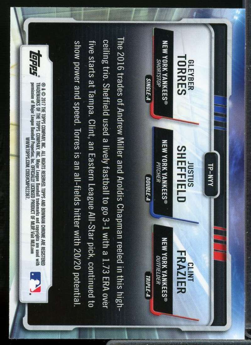 Torres/Sheffield/Frazier 2017 Bowman Chrome Talent Pipeline Refractors #TPNYY  Image 2