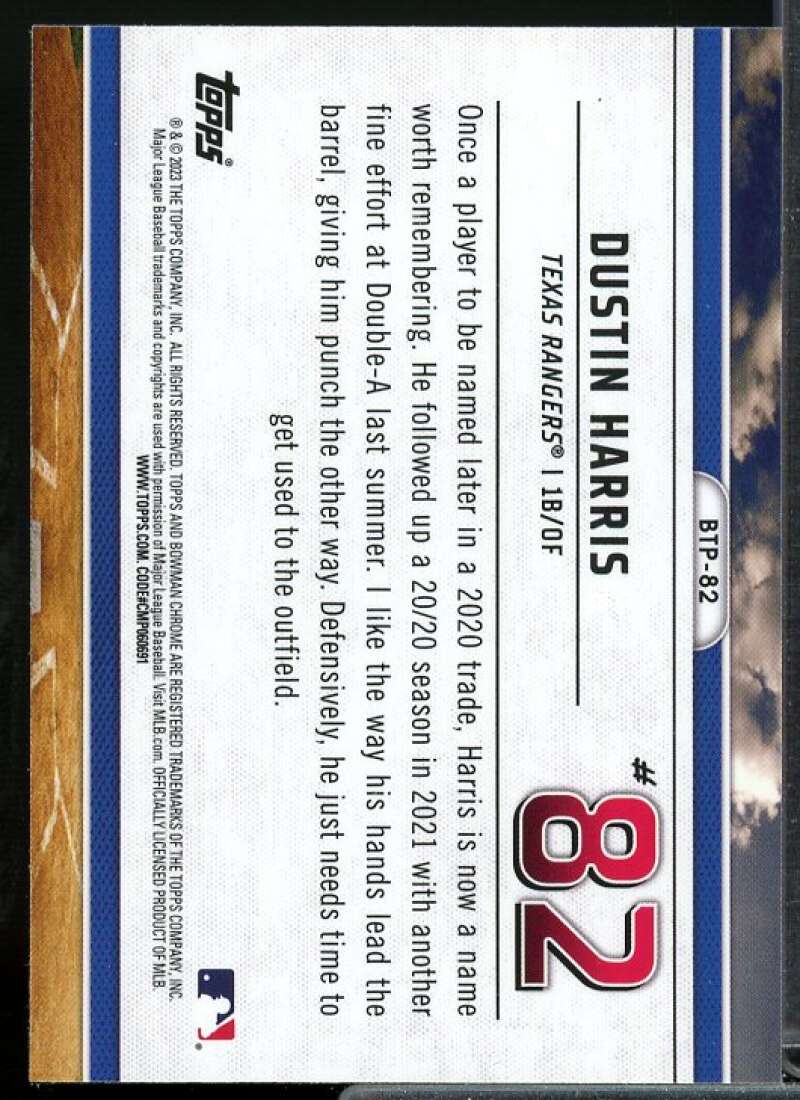 Dustin Harris Card 2023 Bowman Chrome Scouts Top 100 #BTP82  Image 2