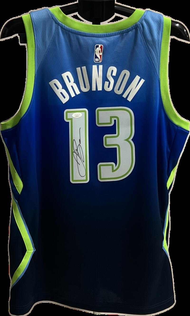 Jalen Brunson Dallas Mavericks Autograph Nike L Basketball Jersey JSA Authentic Image 2