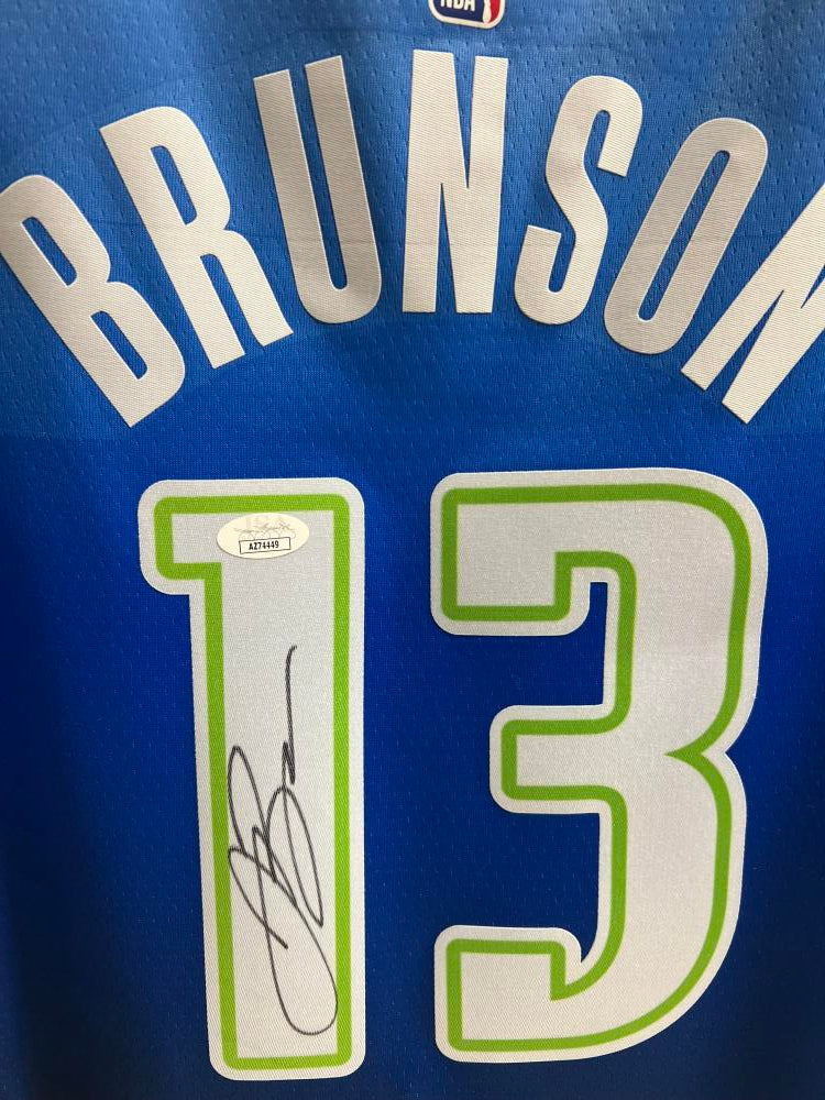 Jalen Brunson Dallas Mavericks Autograph Nike L Basketball Jersey JSA Authentic Image 4