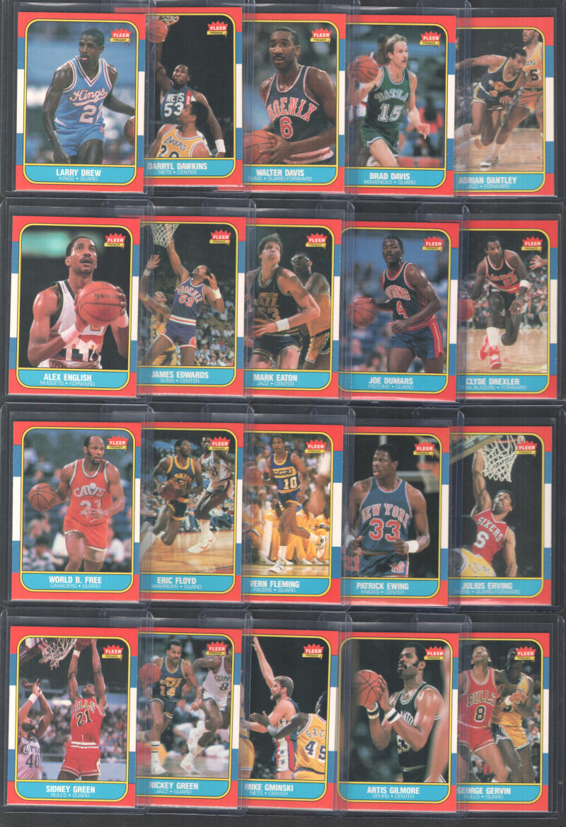 1986-87 Fleer Complete Set 1-132 w/Stickers Michael Jordan Rookie BGS BCCG 9 Image 3