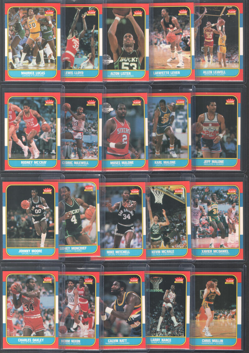 1986-87 Fleer Complete Set 1-132 w/Stickers Michael Jordan Rookie BGS BCCG 9 Image 5