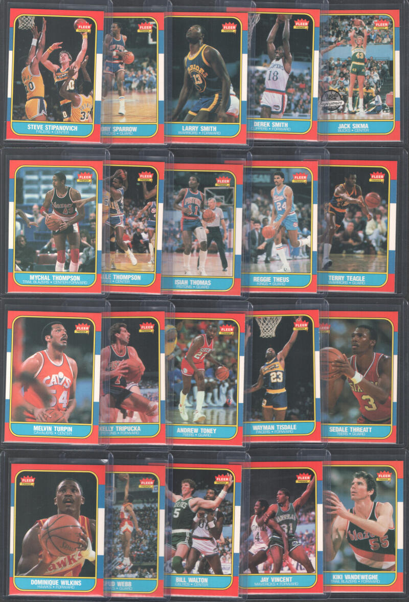 1986-87 Fleer Complete Set 1-132 w/Stickers Michael Jordan Rookie BGS BCCG 9 Image 7