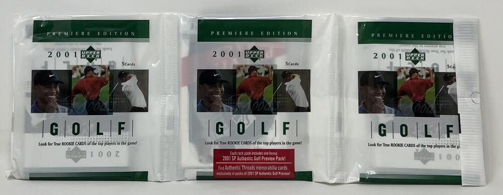 2001 Upper Deck Premier Edition Golf Rack Pack w/ SP Preview  Tiger Woods Image 2