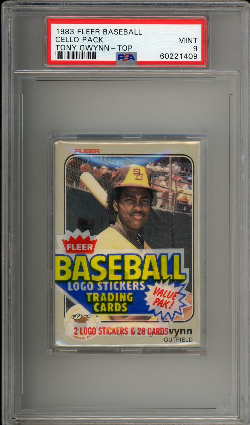 1983 Fleer Baseball Cello Pack  Tony Gwynn-Top  PSA 9 Image 3