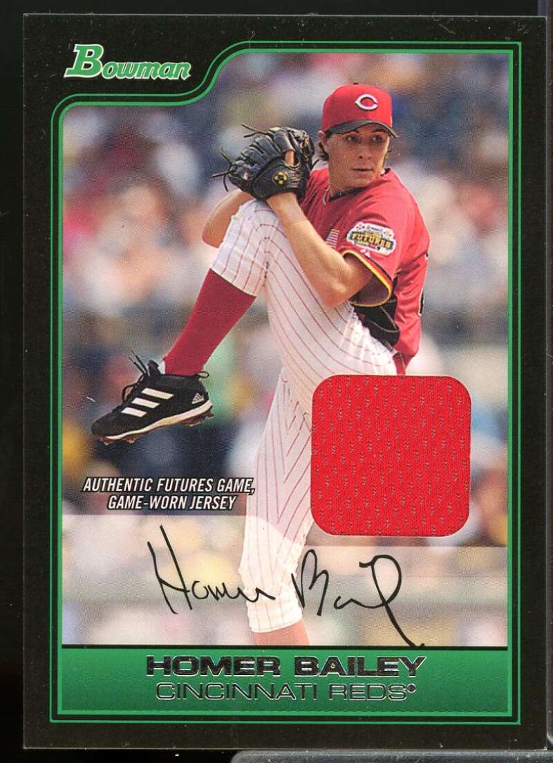 Homer Bailey Jsy B Card 2006 Bowman Draft Future's Game Prospects Relics #37  Image 1