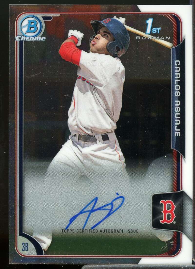 Carlos Asuaje Rookie Card 2015 Bowman Chrome Prospect Autographs #BCAPCA  Image 1