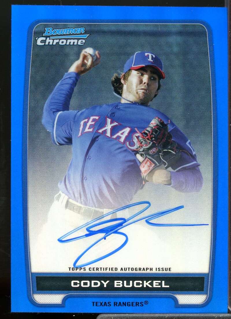 Cody Buckel Rookie 2012 Bowman Chrome Prospect Autographs Blue Refractors #CBU  Image 1