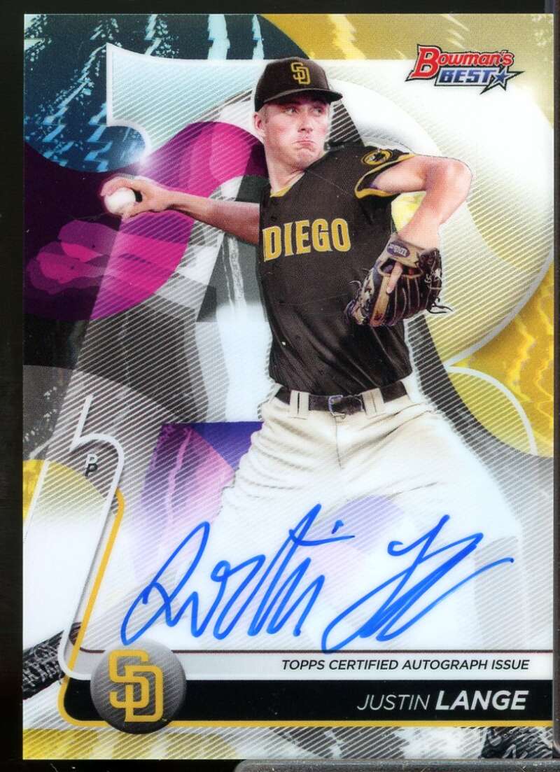 Justin Lange Rookie Card 2020 Bowman's Best Best of '20 Autographs #B20JLA  Image 1