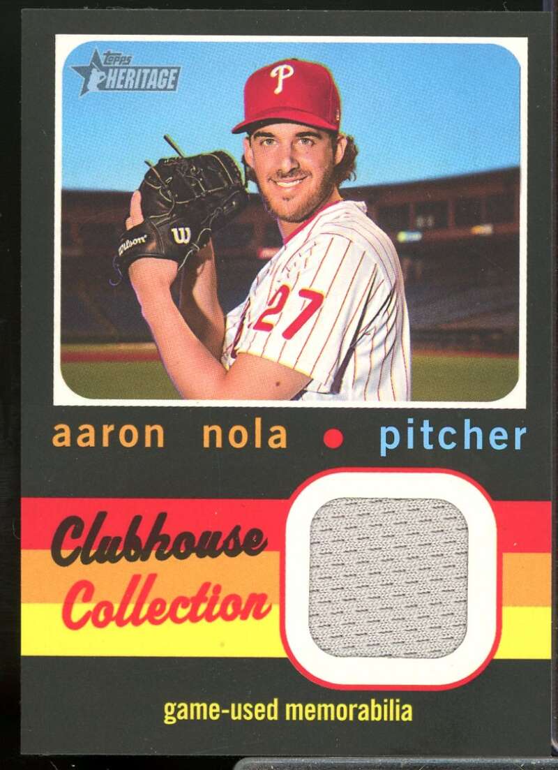 Aaron Nola HN Card 2020 Topps Heritage Clubhouse Collection Relics #CCRAN  Image 1