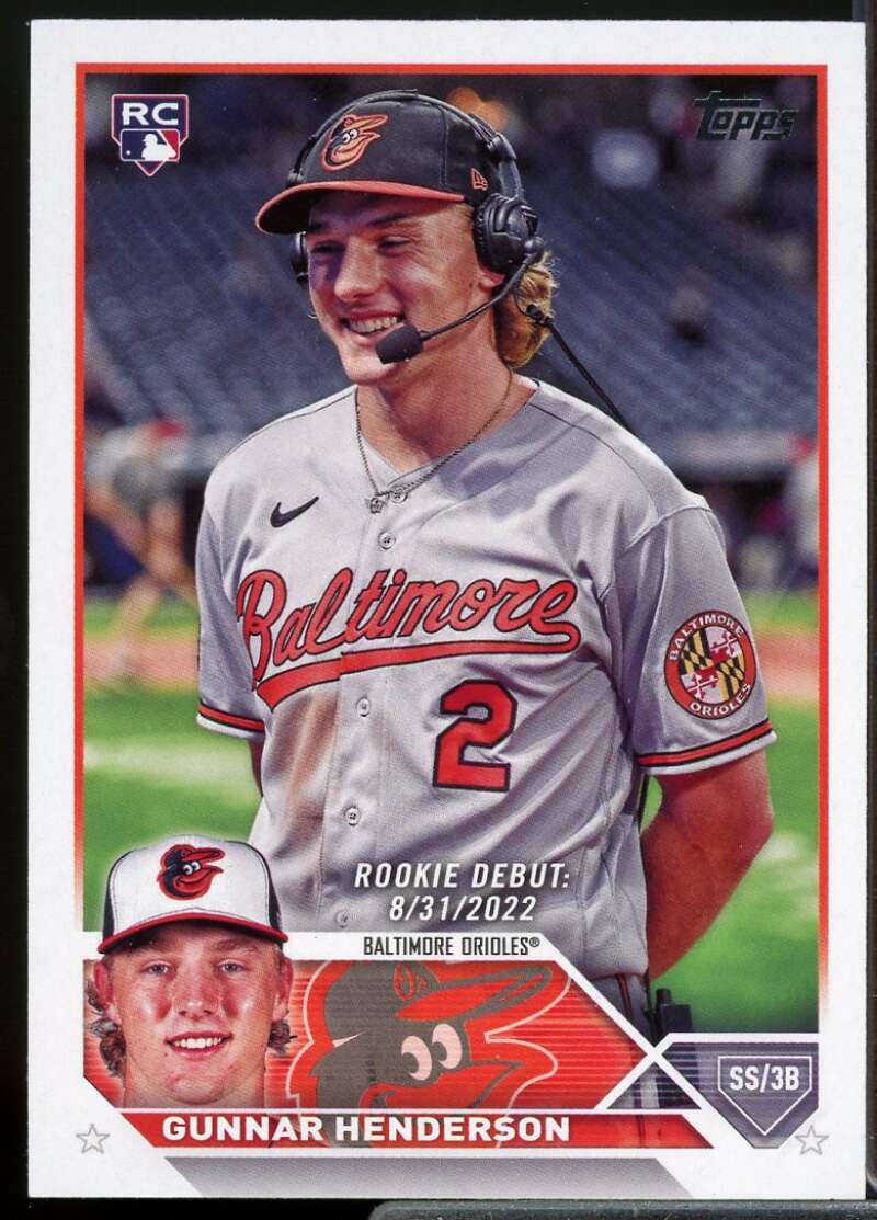 Gunnar Henderson Rookie Card 2023 Topps Update #US18  Image 1