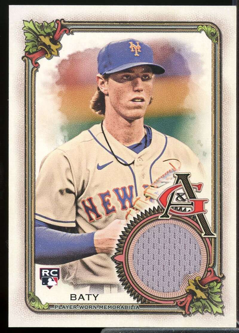 Brett Baty Rookie Card 2023 Topps Allen and Ginter Relics #AGRABBA  Image 1