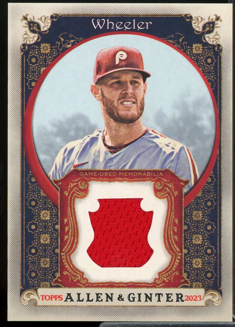 Zack Wheeler Card 2023 Topps Allen and Ginter Relics #AGRBZW  Image 1