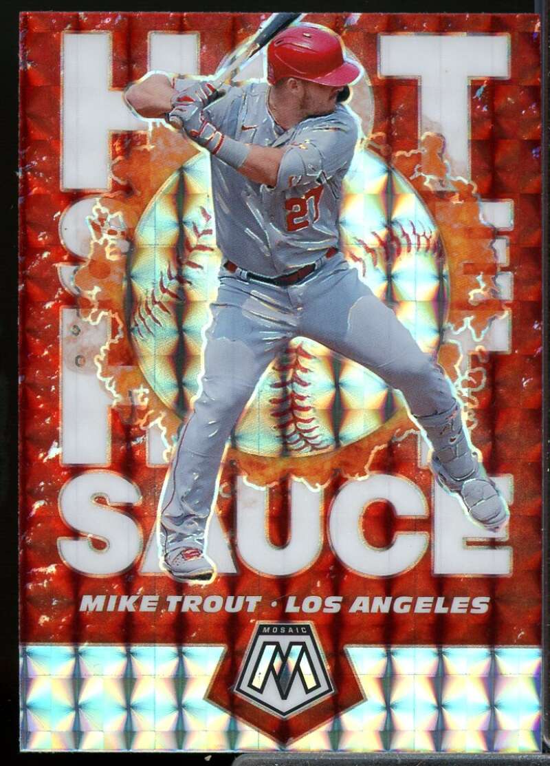 Mike Trout Card 2021 Panini Mosaic Hot Sauce Mosaic #1  Image 1