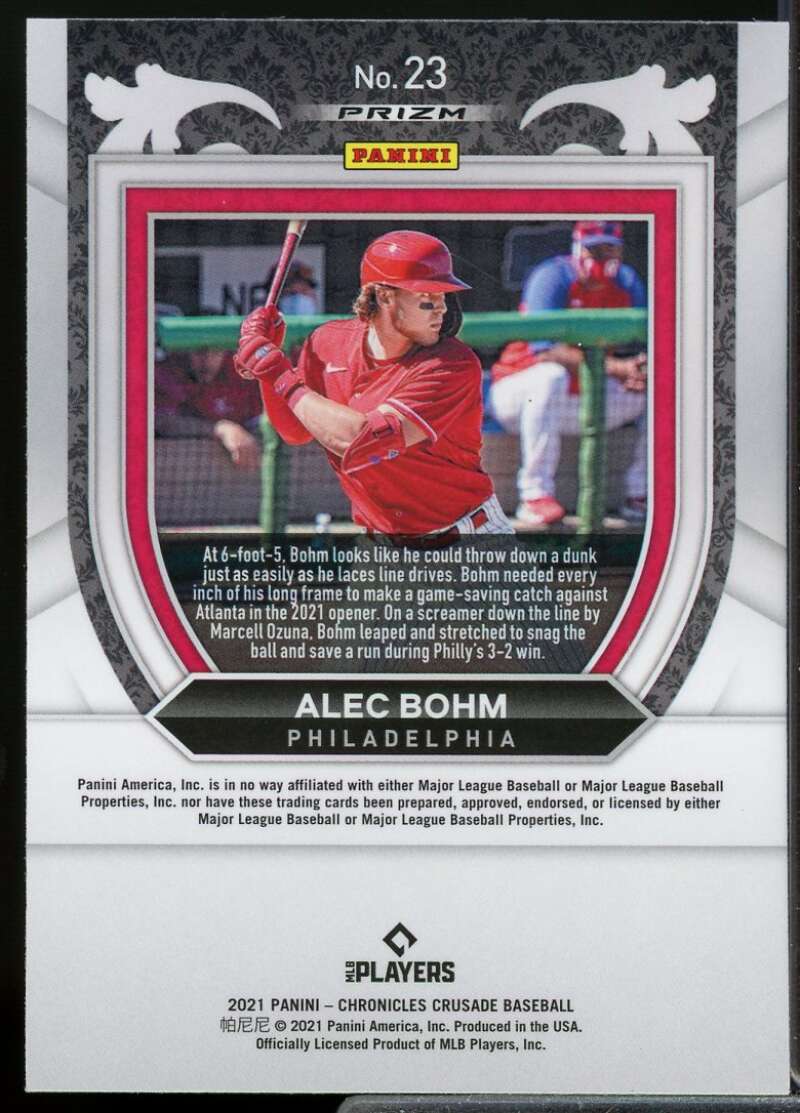 Alec Bohm Rookie Card 2021 Panini Crusade Holo #23  Image 2