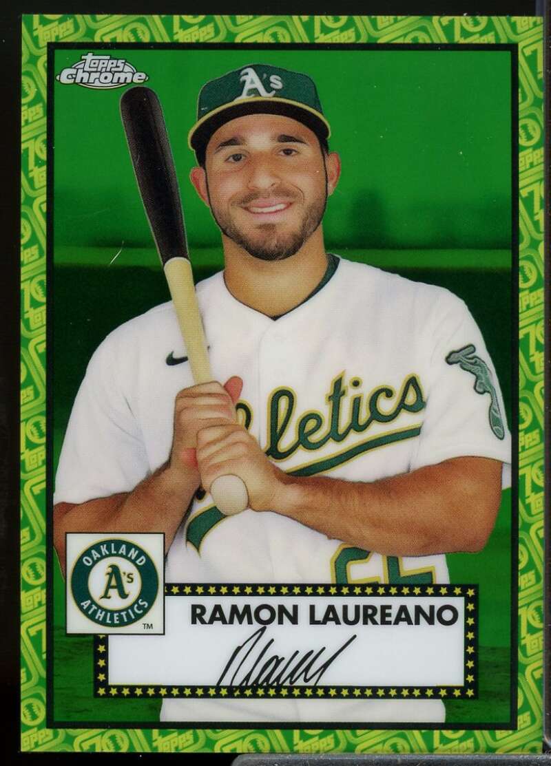Ramon Laureano 2021 Topps Chrome Platinum Green Yellow 70th Anniversary Ref #365  Image 1