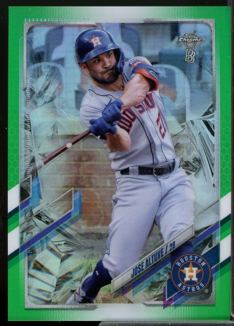 Jose Altuve Card 2021 Topps Chrome Ben Baller Green Refractors #169  Image 1
