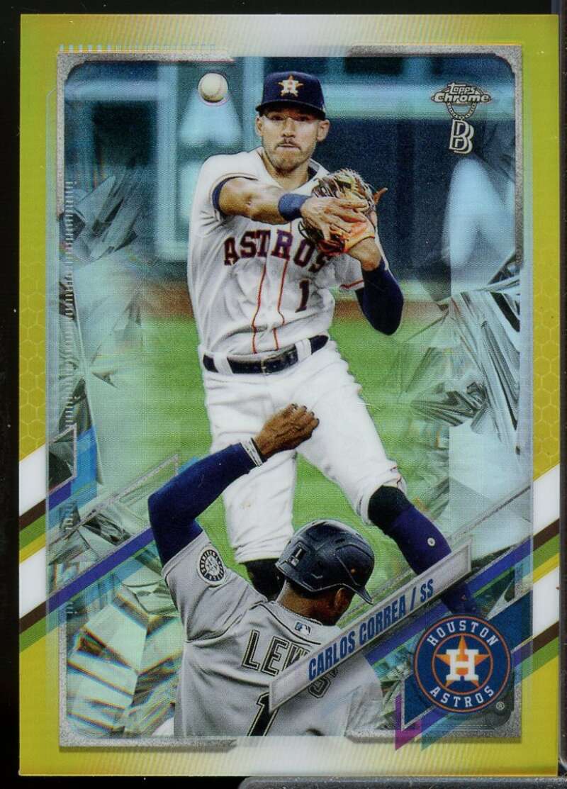 Carlos Correa Card 2021 Topps Chrome Ben Baller Gold Refractors #172  Image 1