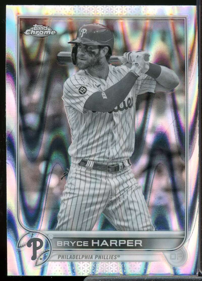 Bryce Harper 2022 Topps Chrome Sonic Black and White RayWave Refractors #220  Image 1