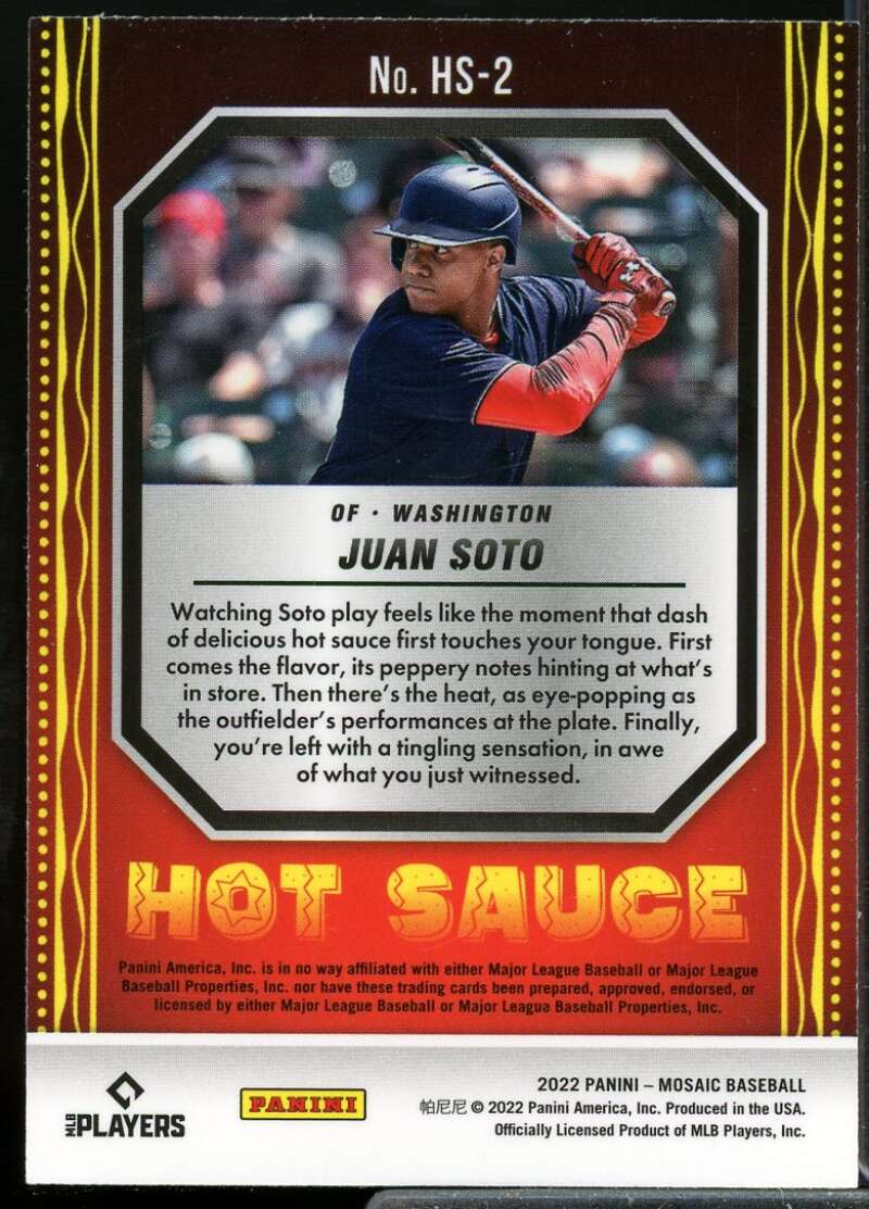 Juan Soto Card 2022 Panini Mosaic Hot Sauce #2  Image 2