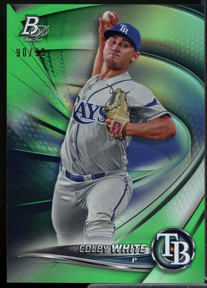 Colby White Rookie Card 2022 Bowman Platinum Top Prospects Green #TOP94  Image 1