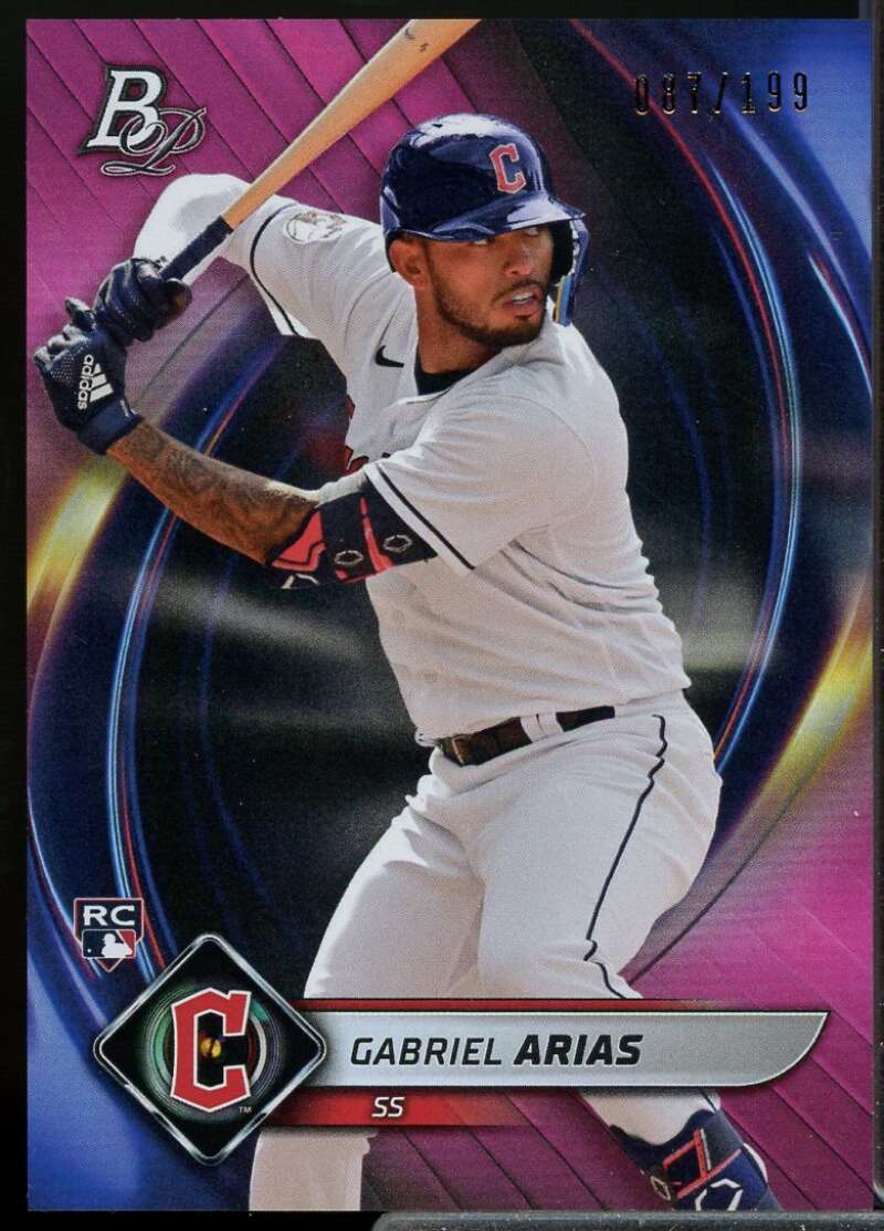 Gabriel Arias Rookie Card 2022 Bowman Platinum Pink #97  Image 1