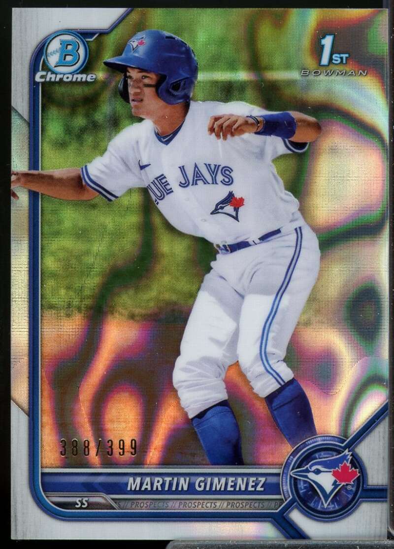 Martin Gimenez Rookie Card 2022 Bowman Chrome Prospects Lava Refractors #BCP97  Image 1