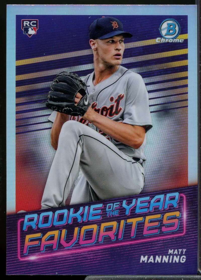 Matt Manning Rookie Card 2022 Bowman Chrome Rookie of the Year Favorites #ROYF8  Image 1
