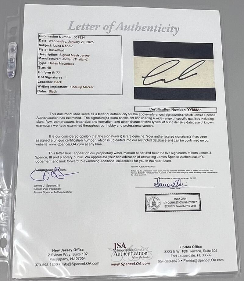 Luka DonÄiÄ Dallas Mavericks Signed Swingman L Basketball Jersey  JSA Authentic Image 4