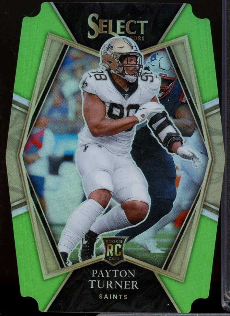 Payton Turner Rookie Card 2021 Select Prizm Neon Green Die Cut #188  Image 1