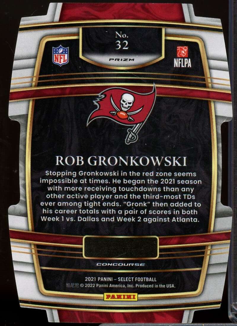 Rob Gronkowski Card 2021 Select Prizm Red and Blue Die Cut #32  Image 2