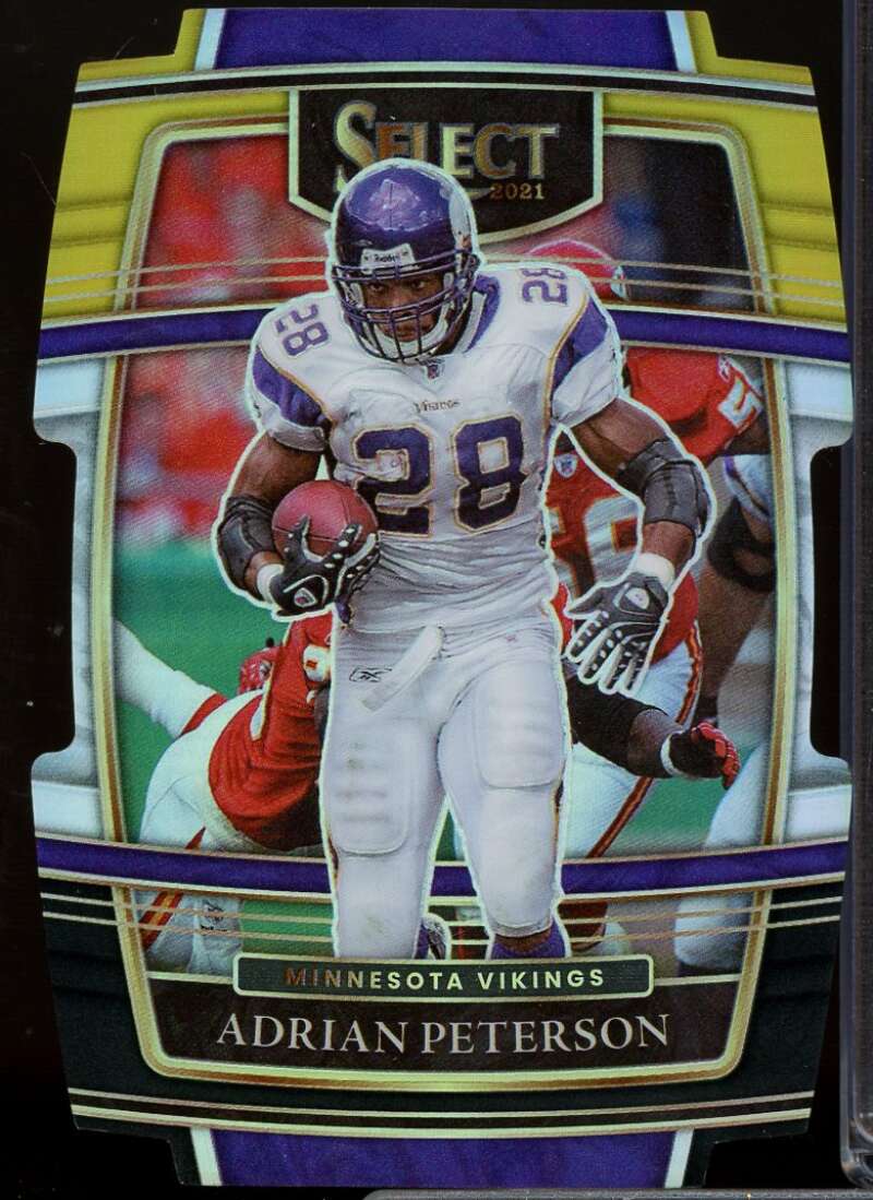 Adrian Peterson Card 2021 Select Prizm Black and Gold Die Cut #37  Image 1