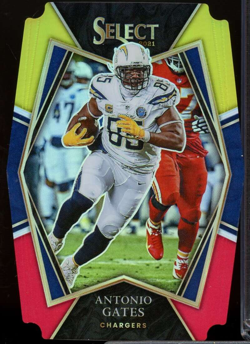 Antonio Gates Card 2021 Select Prizm Red and Yellow Die Cut #138  Image 1