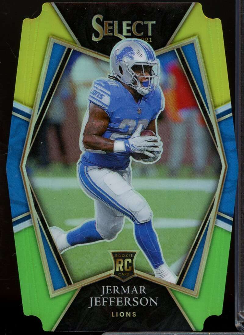 Jermar Jefferson Rookie Card 2021 Select Prizm Green and Yellow Die Cut #200  Image 1