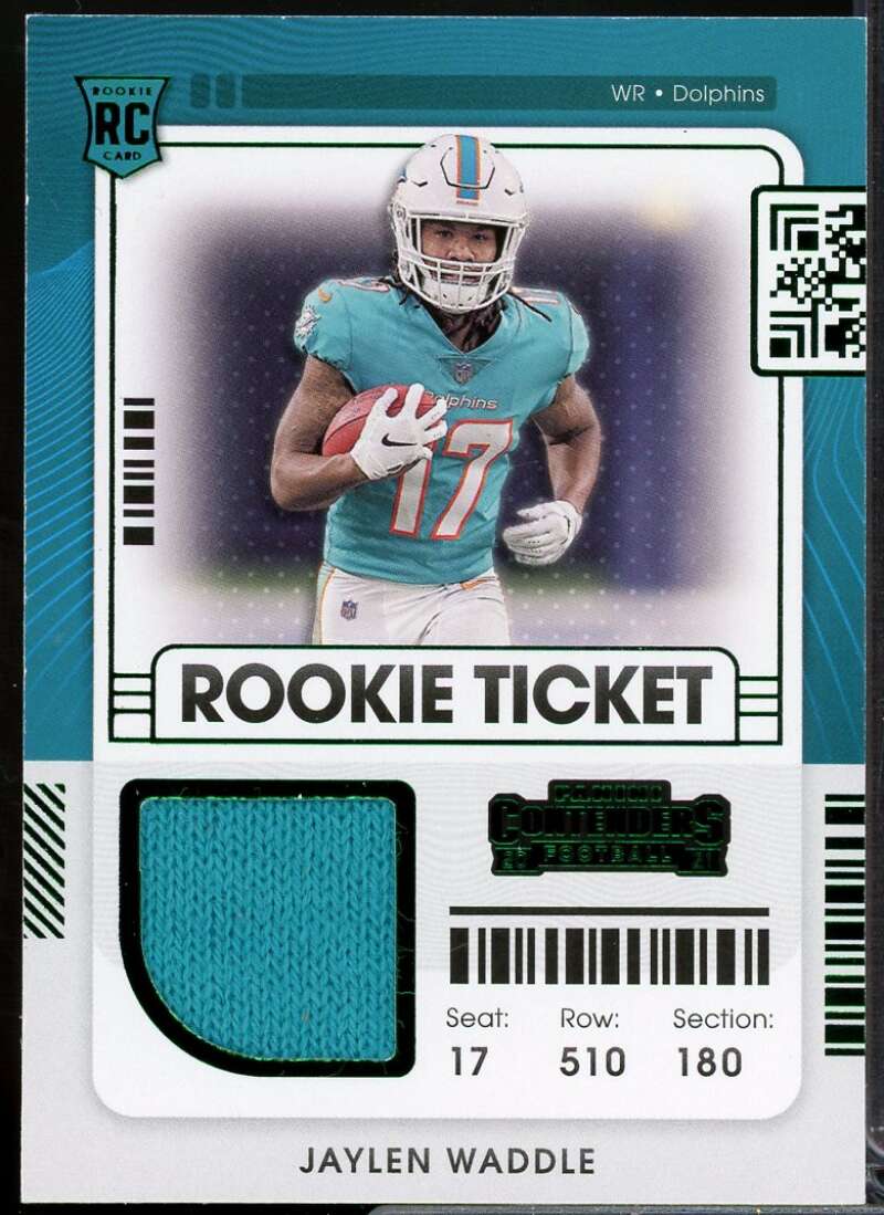 Jaylen Waddle Card 2021 Panini Contenders Rookie Ticket Swatches #6  Image 1