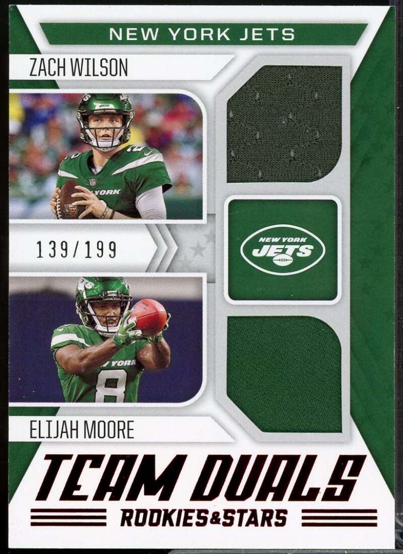 Elijah Moore/Zach Wilson Card 2021 Rookies Stars Team Duals Jerseys #2  Image 1