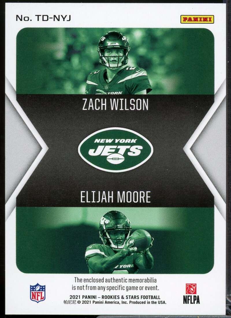 Elijah Moore/Zach Wilson Card 2021 Rookies Stars Team Duals Jerseys #2  Image 2