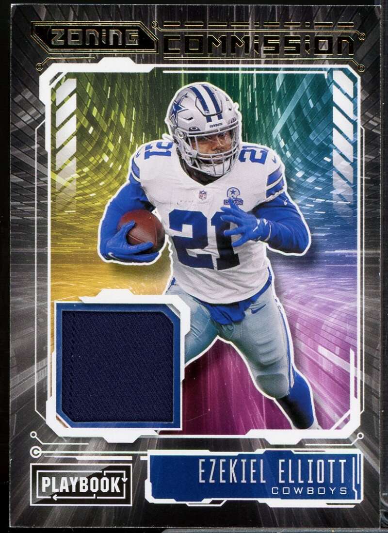 Ezekiel Elliott Card 2021 Panini Playbook Zoning Commission Materials #11  Image 1