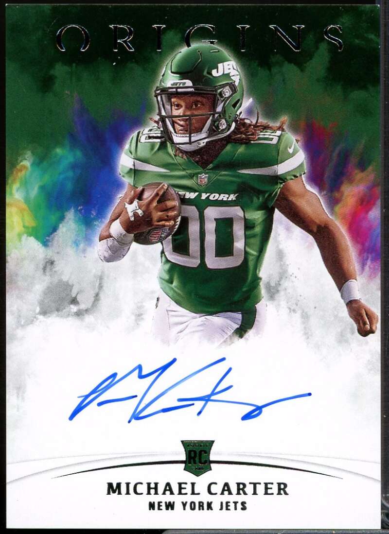 Michael Carter Card 2021 Panini Origins Rookie Autographs #18  Image 1