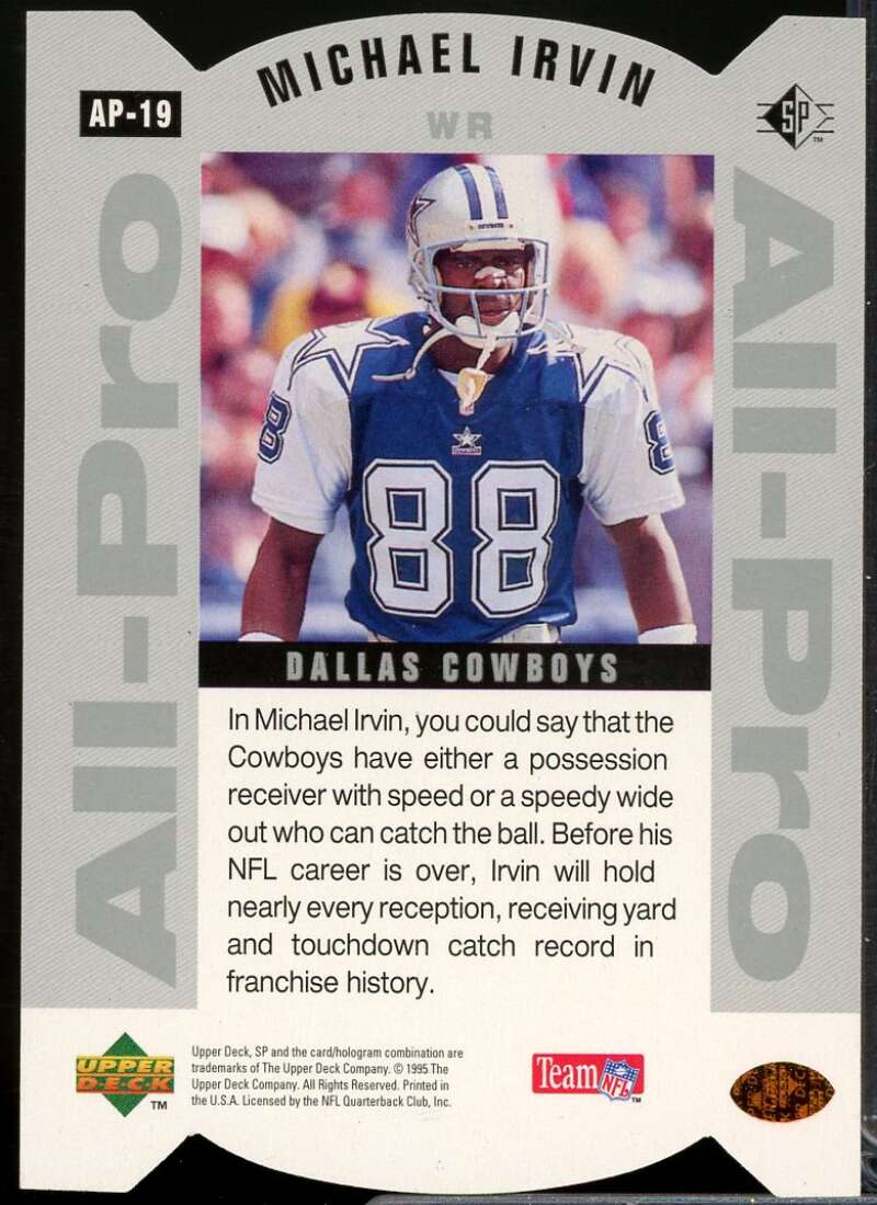 Michael Irvin Card 1995 SP All-Pros #AP19  Image 2