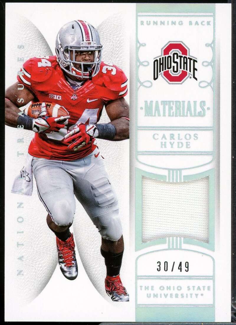 Carlos Hyde 2015 National Treasures Collegiate Multisport Materials Silver #50  Image 1