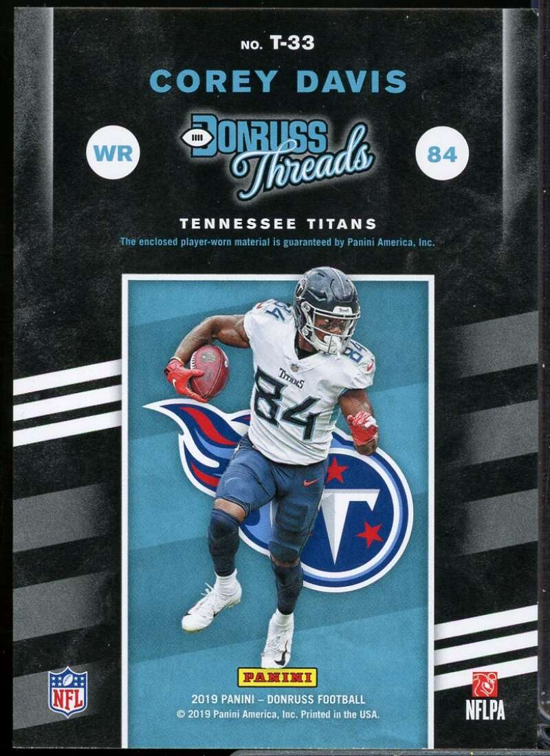 Corey Davis Card 2019 Donruss Threads Blue #33  Image 2