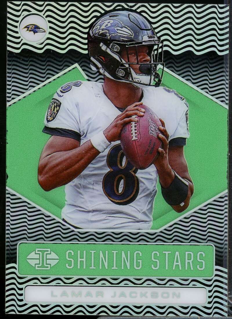 Lamar Jackson Card 2020 Panini Illusions Shining Stars Emerald #2  Image 1