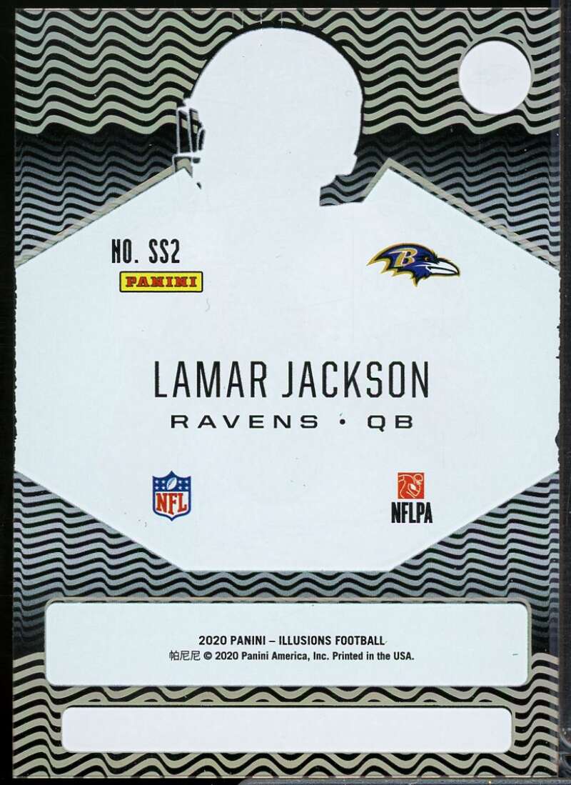 Lamar Jackson Card 2020 Panini Illusions Shining Stars Emerald #2  Image 2